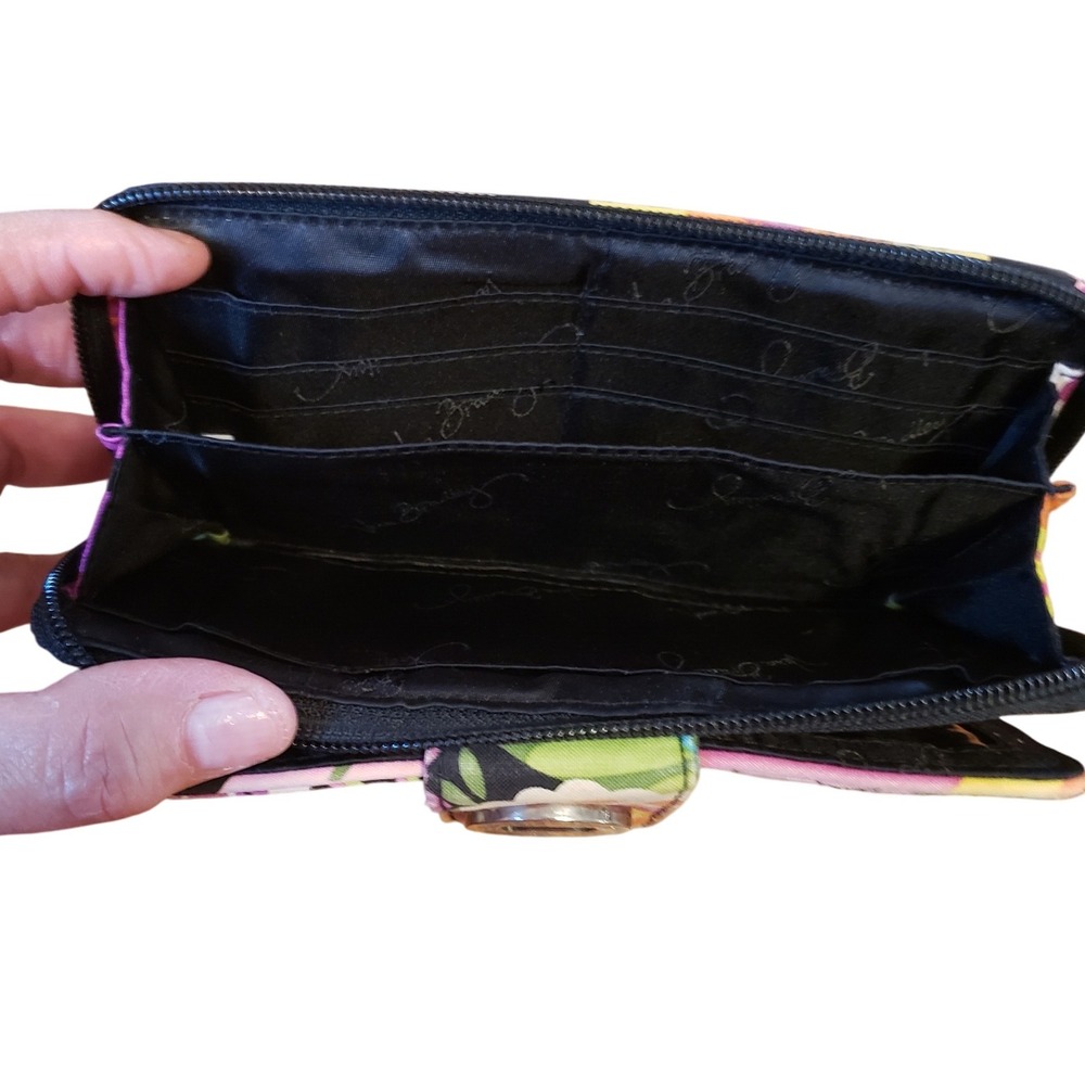 Vera Bradley Floral Wallet Snap Closure Zip Around Wristlet Pocket‎ Organizer - Picture 12 of 12